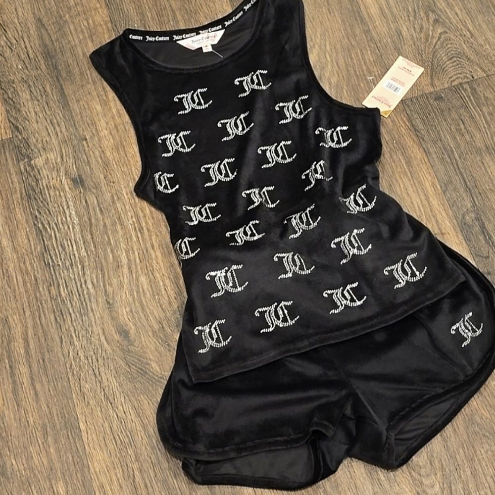 Juicy Couture JC Rhinestone Tank & Short PJ Set - Picture 3 of 9